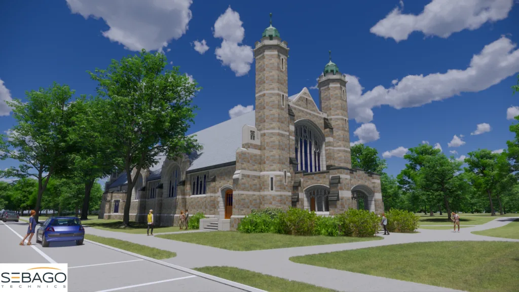 Left-Side-Perspective - Sebago Technics Bates College Peter Gomes Chapel